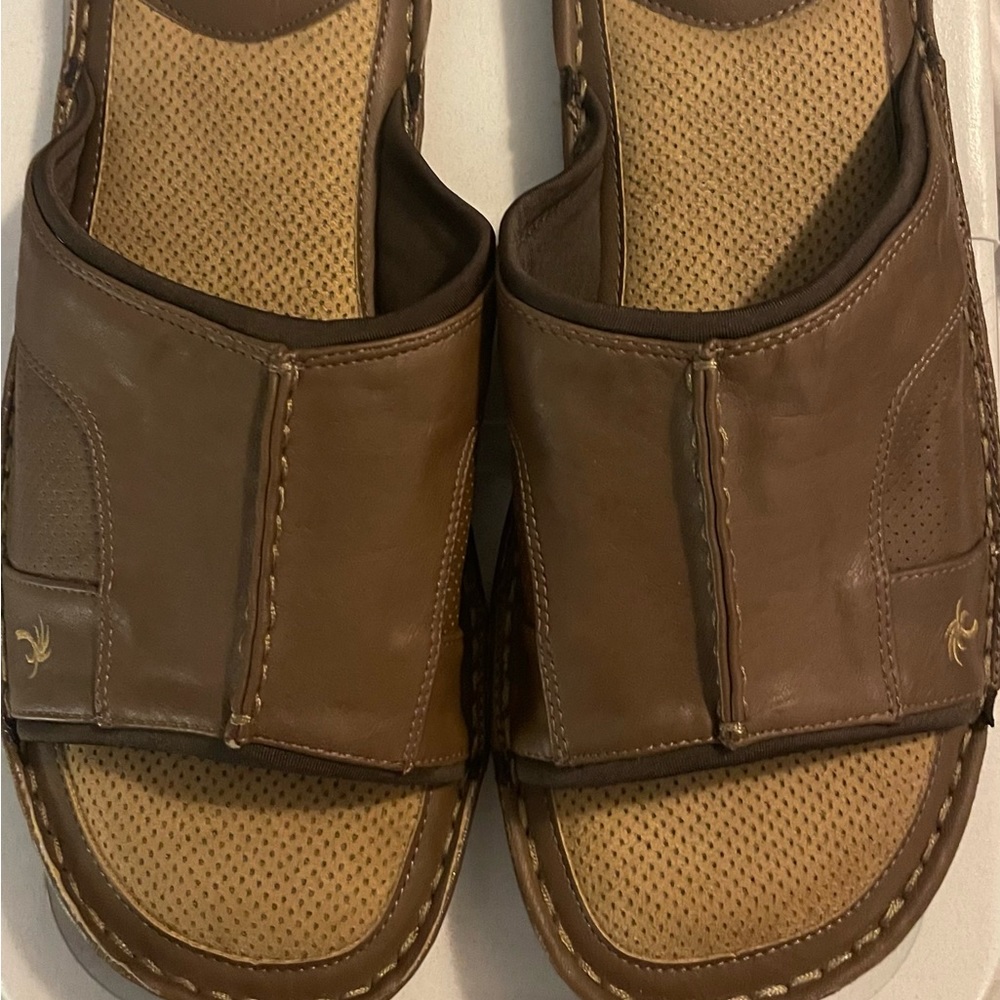 Margaritaville Soles of The Tropics Mens Grove Slides Cushion Dark Brown Size 13